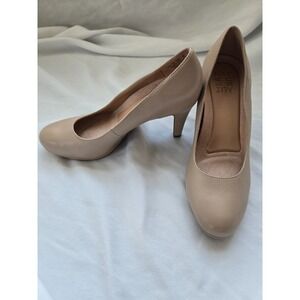 Naturalizer Womens Michelle Taupe Leather Pumps Heels Shoes 7.5 Medium